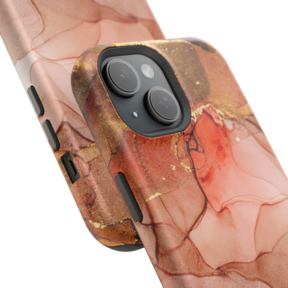 Ruby Red Marble MagSafe Case - Bold Red with Gold Veining for iPhone MagSafe Models