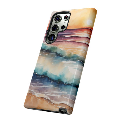 Sunset Waves Samsung Galaxy Case – Vibrant Watercolor Design