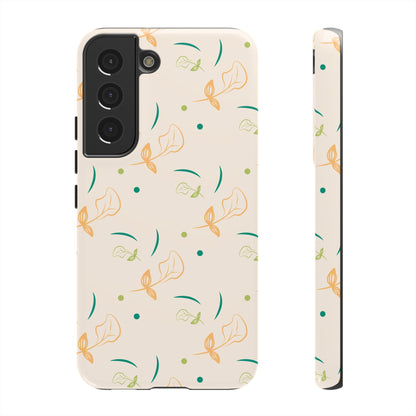 Soft Pastel Abstract Floral Tough Samsung Galaxy Case – Playful Minimalist Design with Dual-Layer Protection