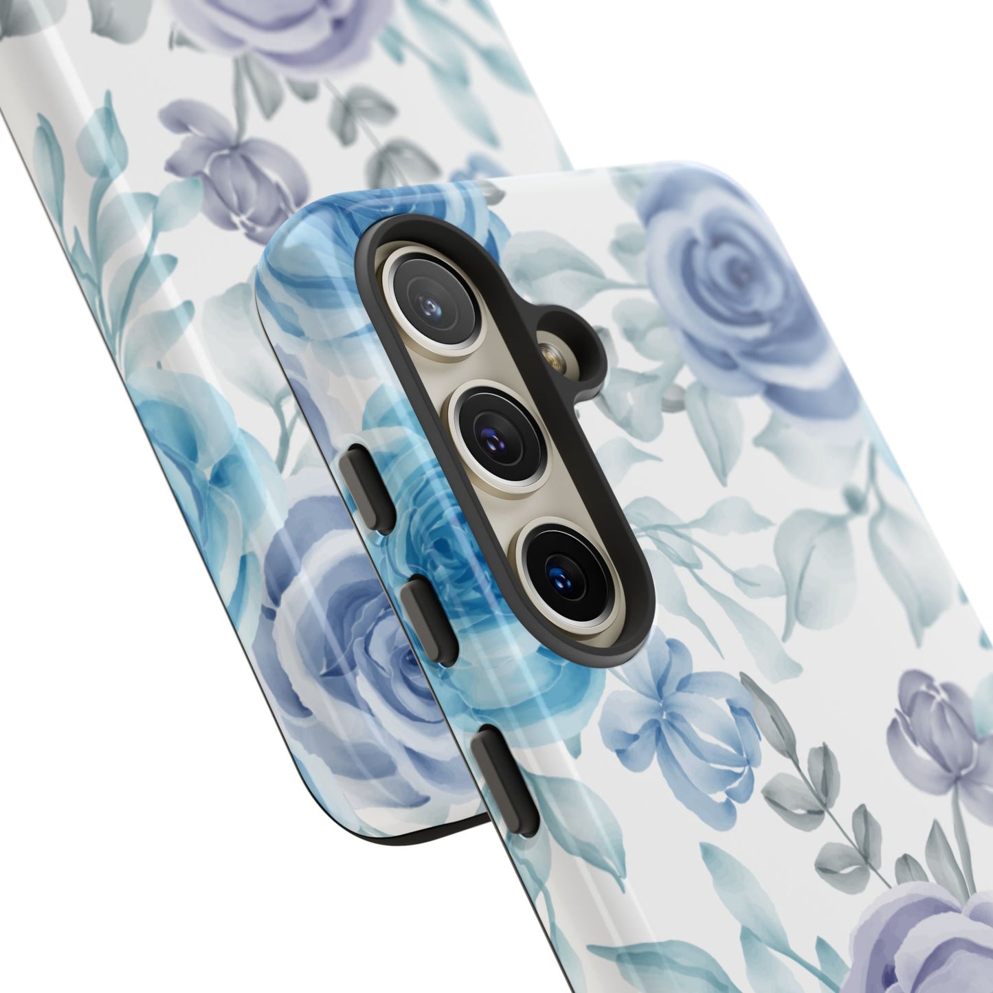 Elegant Blue & Violet Roses Samsung Galaxy Case – Artistic Floral Design for Stylish Protection