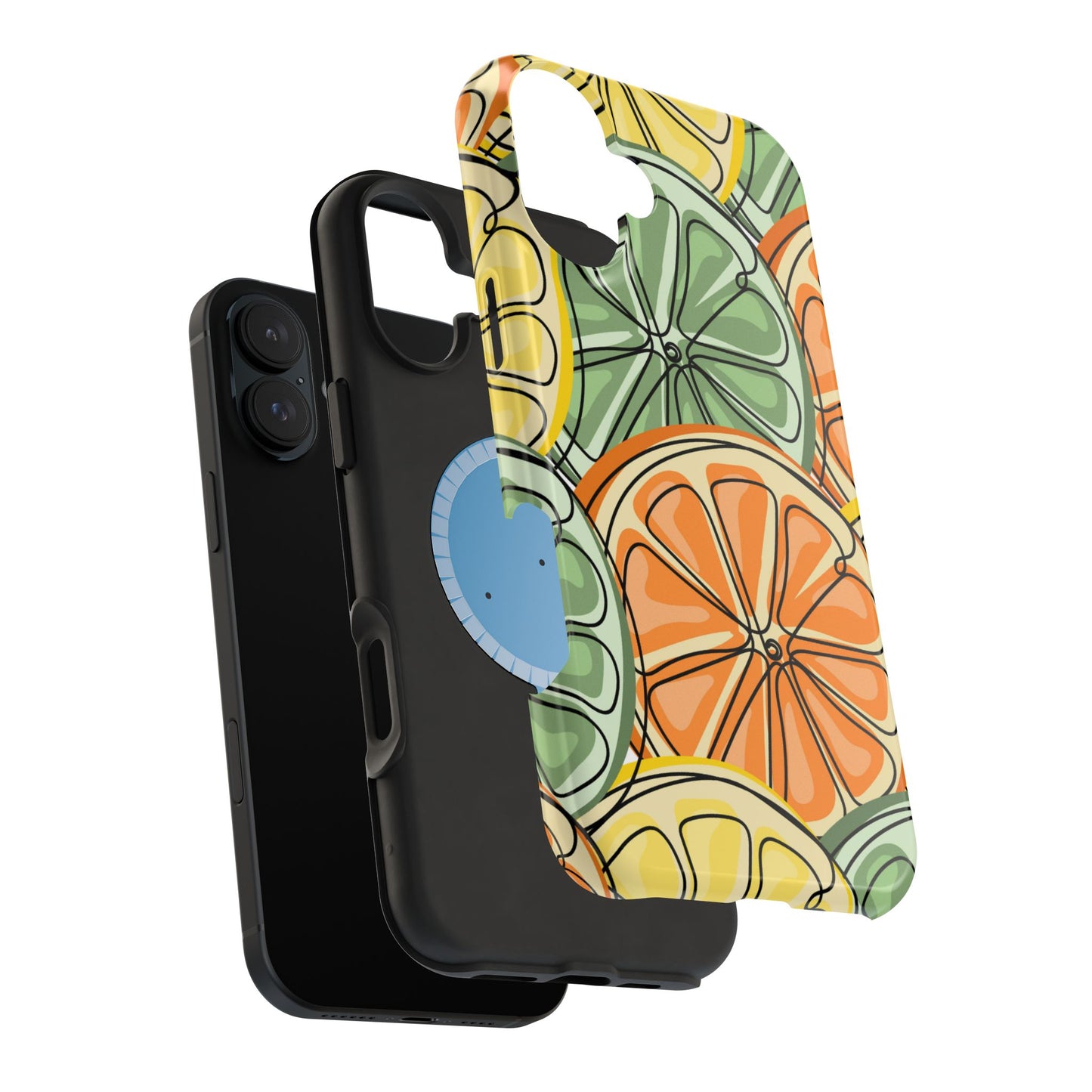 Citrus Zest Tough MagSafe iPhone Case – Bold Lime, Lemon, and Orange Design, Shockproof Protection