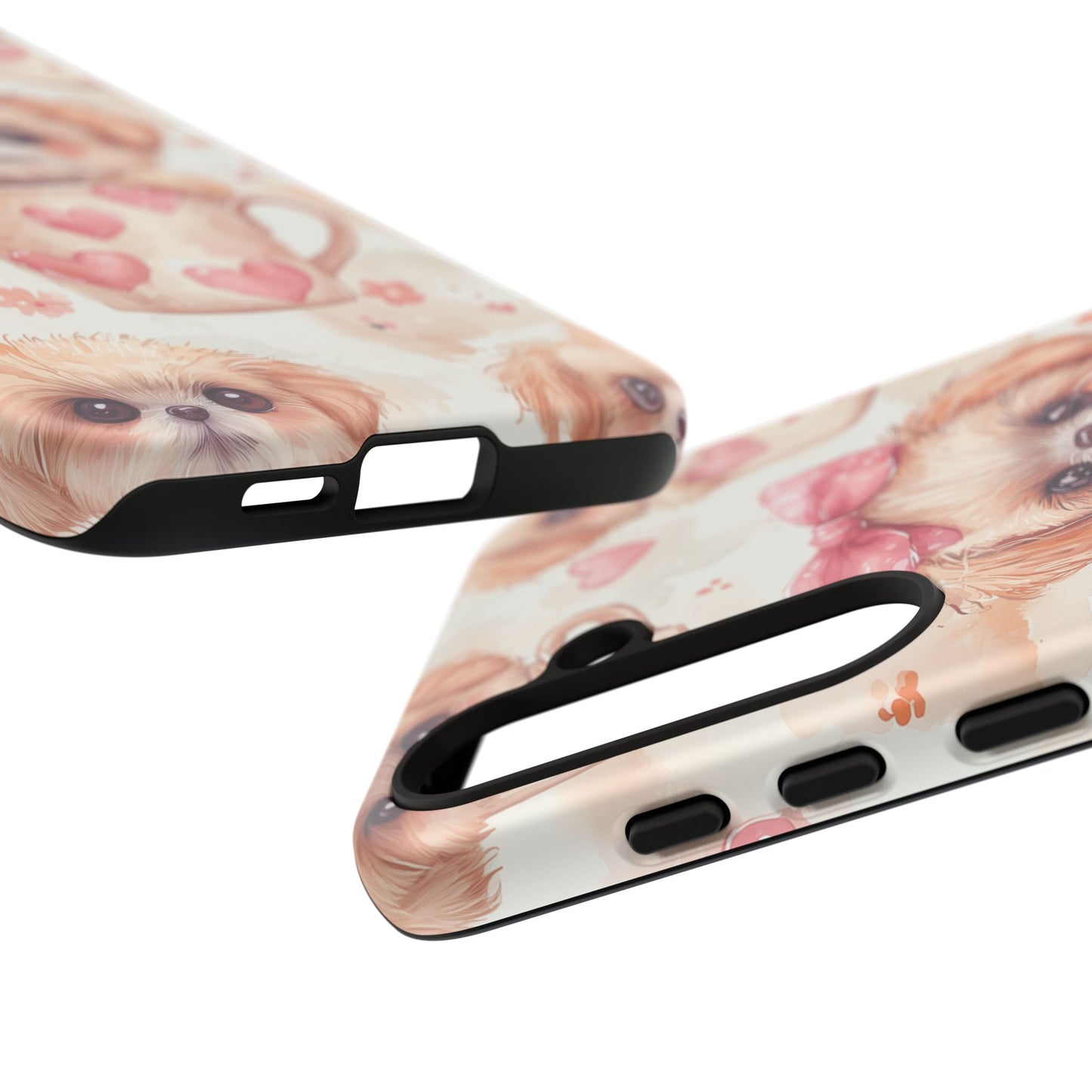 Adorable Puppy in Teacup Samsung Galaxy Case – Tough, Dual-Layer Protection with Cute Pink Bow Design