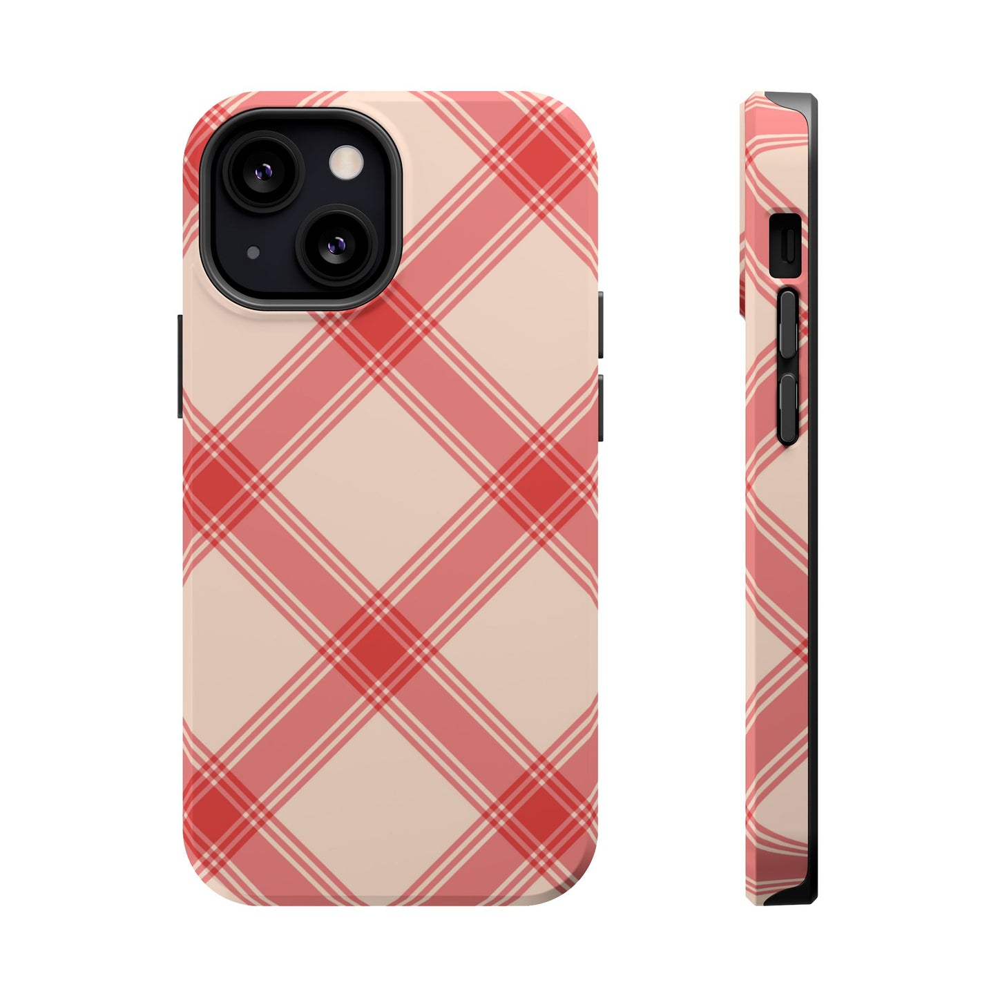 Soft Peachy Red Plaid MagSafe Case