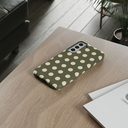 Vintage Green & Cream Polka Dots – Samsung Galaxy Case