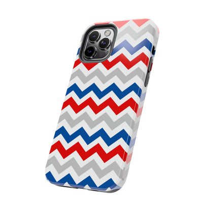 Patriotic Red, White & Blue Chevron – Geometric iPhone Case