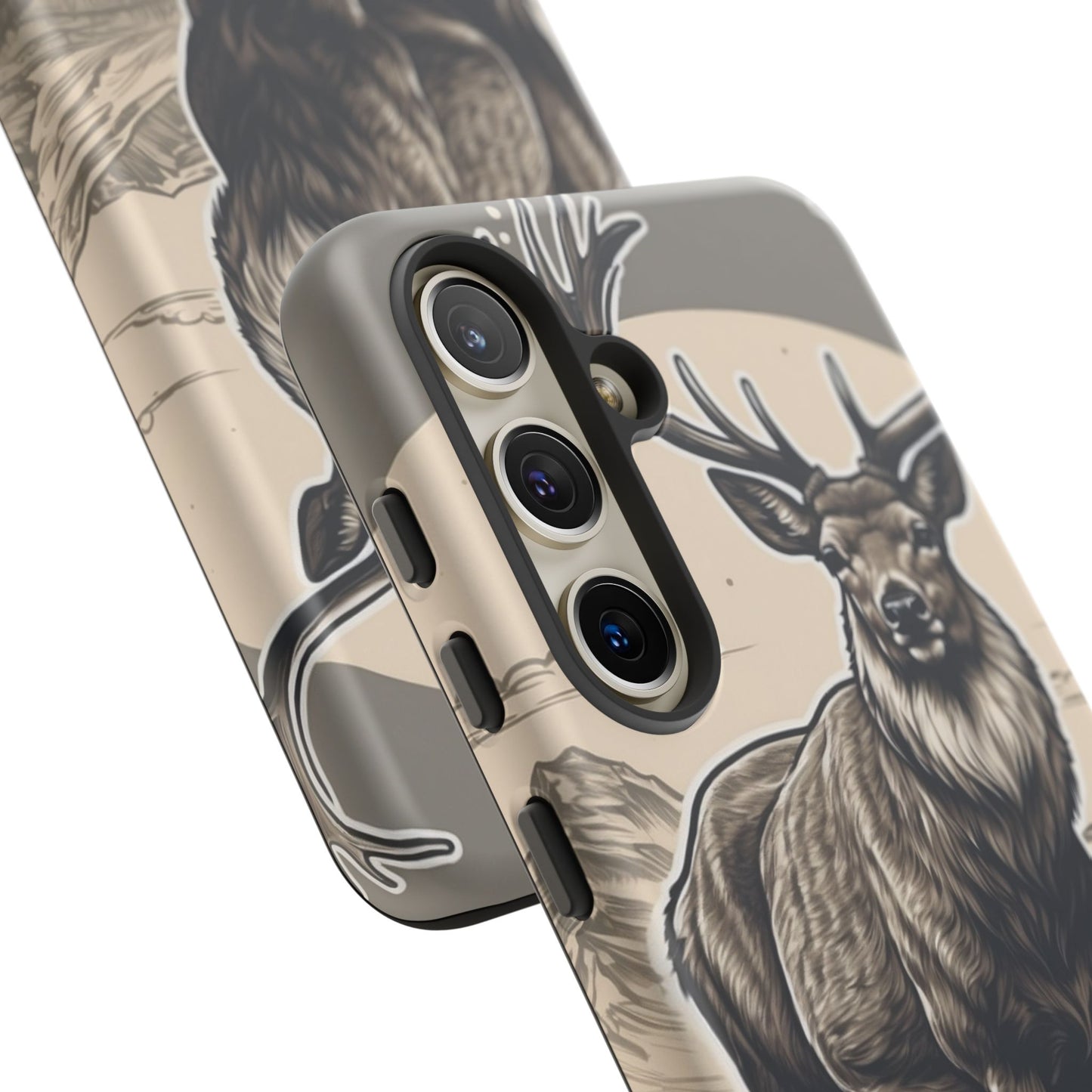 Monochrome Majesty – Regal Stag Samsung Galaxy Phone Case