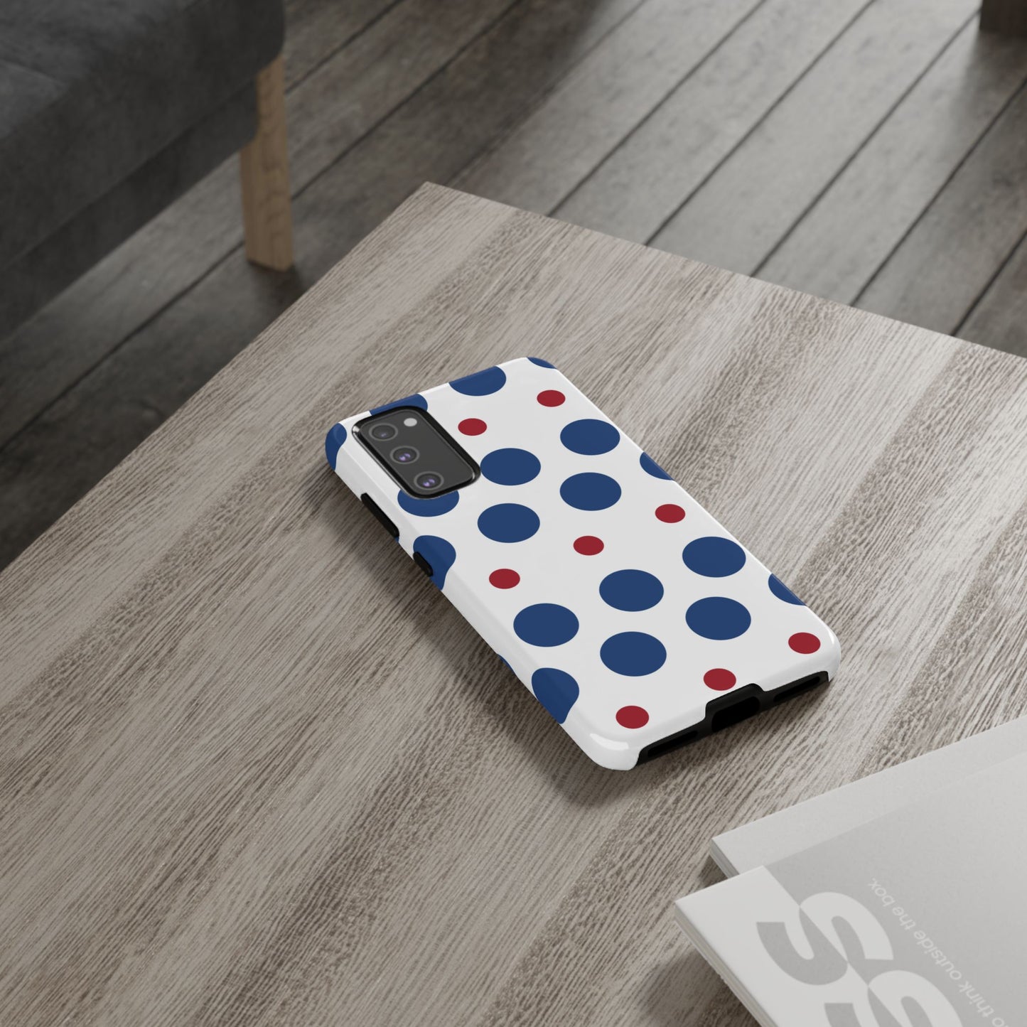 Bold Navy & Red Polka Dot Pattern – Samsung Galaxy Case