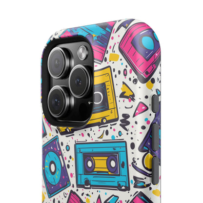 Retro Cassette Vibes Tough MagSafe iPhone Case – Bold 80s Tape Design, Shockproof Protection