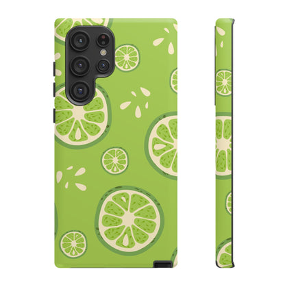 Zesty Lime Splash Tough Samsung Galaxy Case – Fresh Citrus Design, Dual - Layer Protection - BOGO Cases