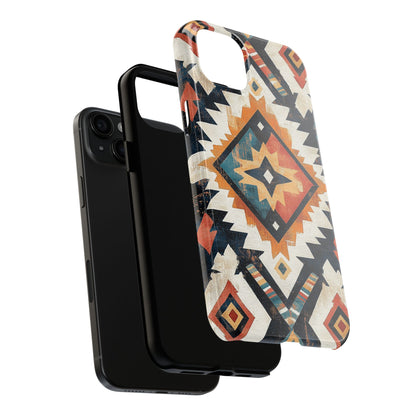 Vintage Southwestern Diamond Tough iPhone Case – Rustic Tribal Design, Dual - Layer Protection - BOGO Cases