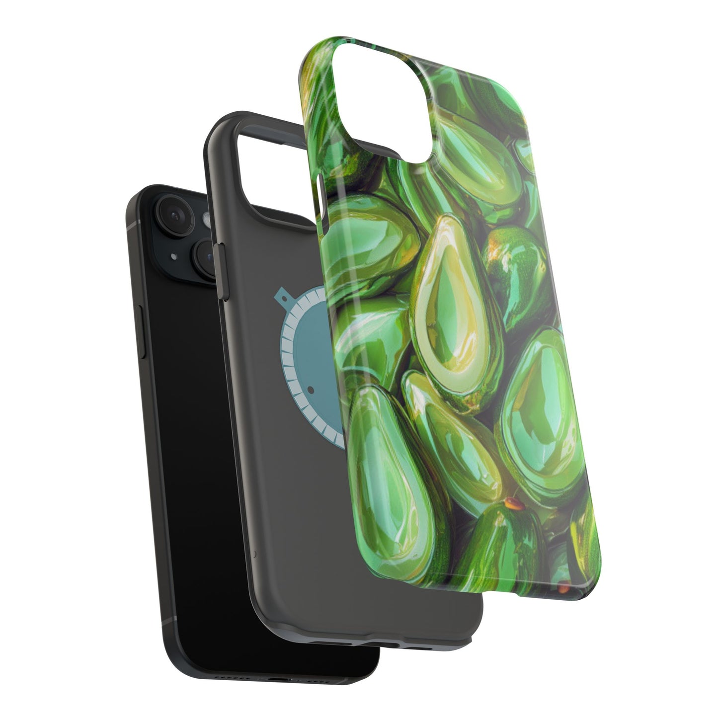 Glossy Avocado MagSafe iPhone Case – Sleek Green 3D Fruit Design, Durable and Stylish