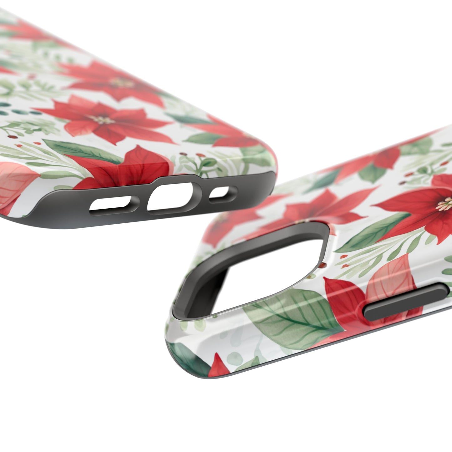 Festive Poinsettia Holiday Pattern – MagSafe iPhone Series Case