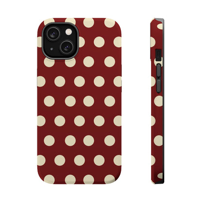 Classic Red & Cream Polka Dots - MagSafe iPhone Case