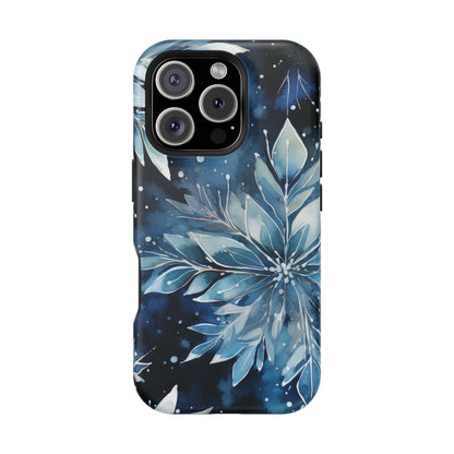 Winter’s Embrace – Blue Snowflake MagSafe iPhone Case