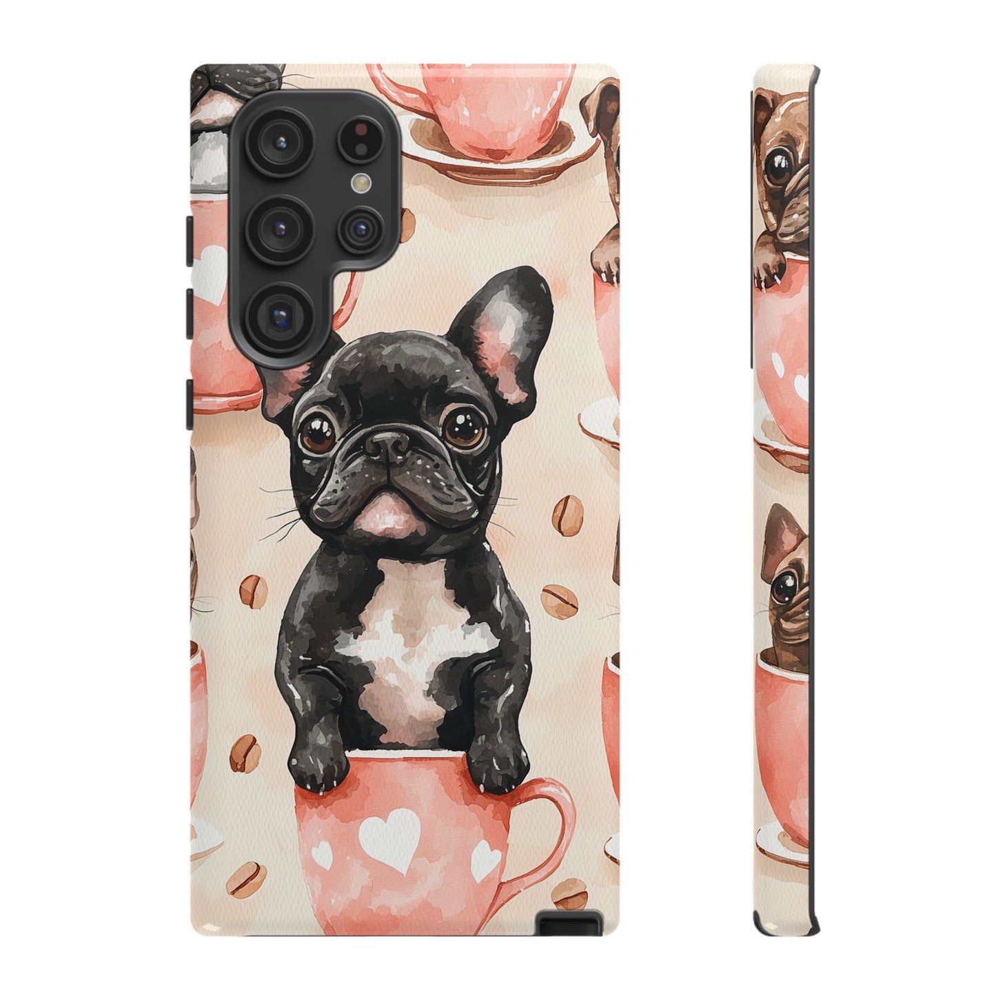 French Bulldog in Coffee Cup  Samsung Galaxy  Case – Cute Dog Art, Shockproof & Slim Design