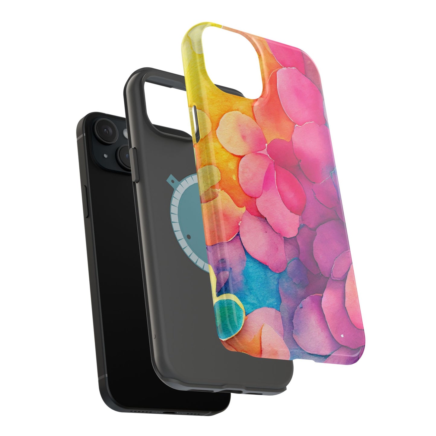 Sunset Petals Watercolor MagSafe iPhone Case – Slim Design, Glossy Finish