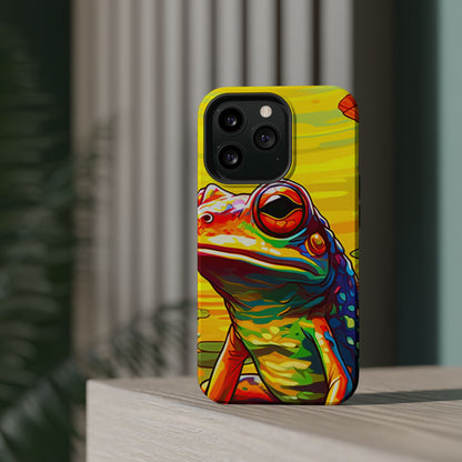 Vibrant Rainbow Frog Design – MagSafe iPhone Case