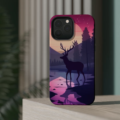 Twilight Elegance: Stag Reflection – MagSafe iPhone Case