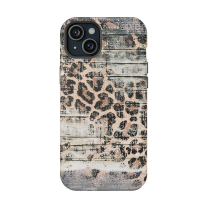 Rustic Leopard Wood Print - MagSafe iPhone Series Case