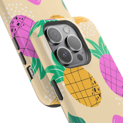 Tropical Pop MagSafe iPhone Case – Fun Pineapple & Lemon Design with Vibrant Summery Colors