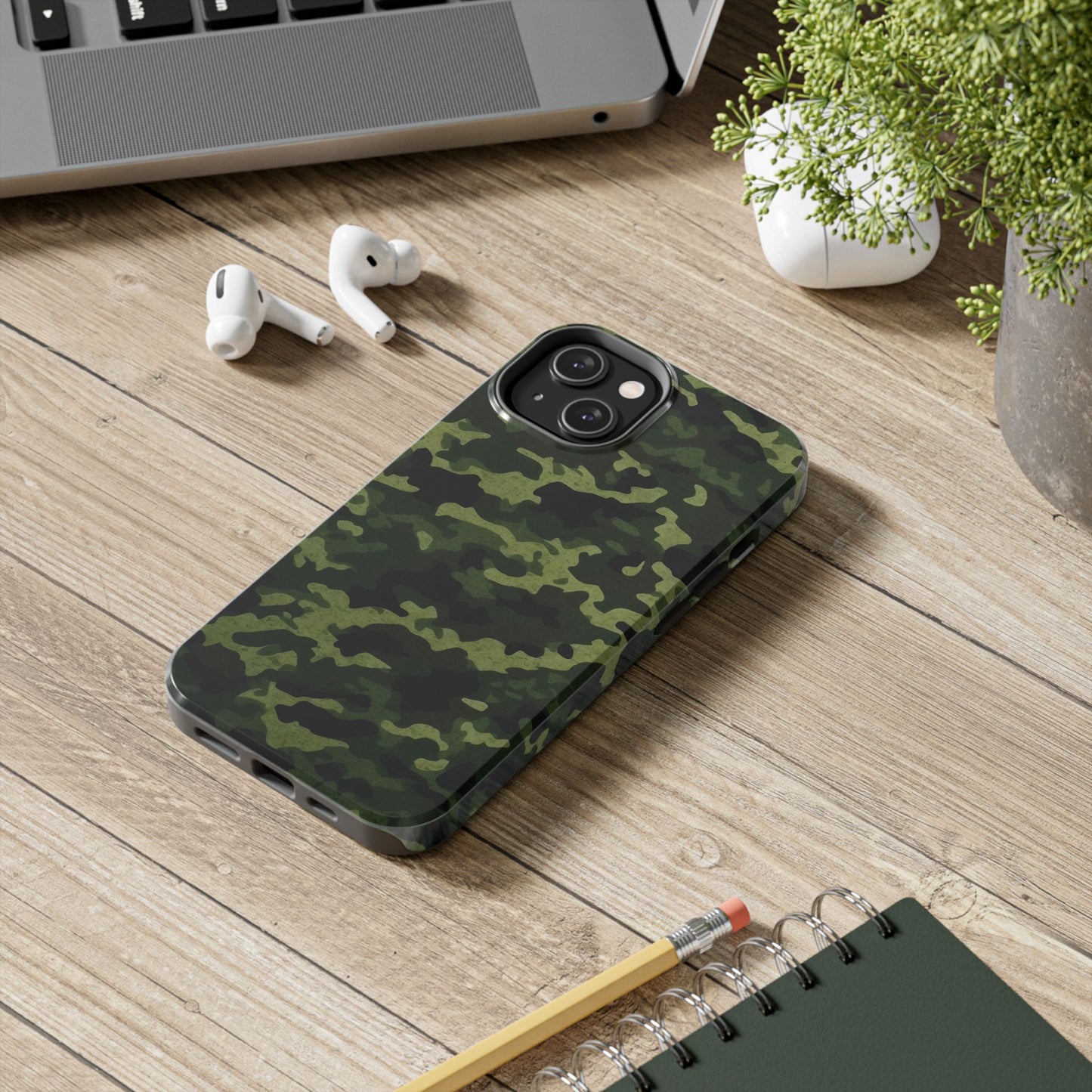 Dark Green Camouflage – iPhone Case, Rugged and Slim Design