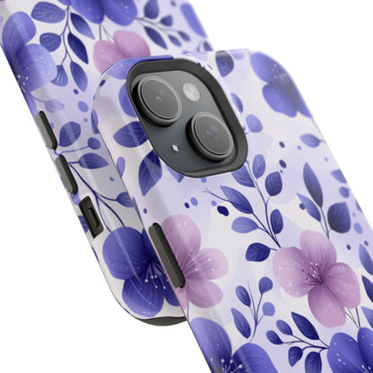 Purple Floral MagSafe iPhone Case – Durable Protection with Elegant Flower Design