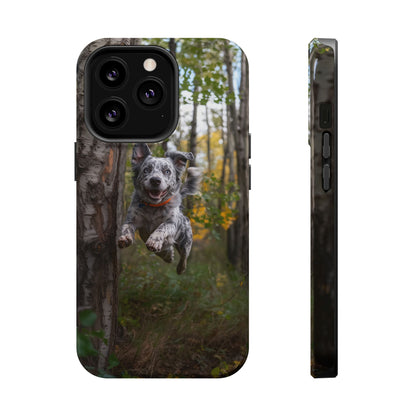 Happy Forest Dog MagSafe iPhone Case – Nature-Inspired Protective Cover