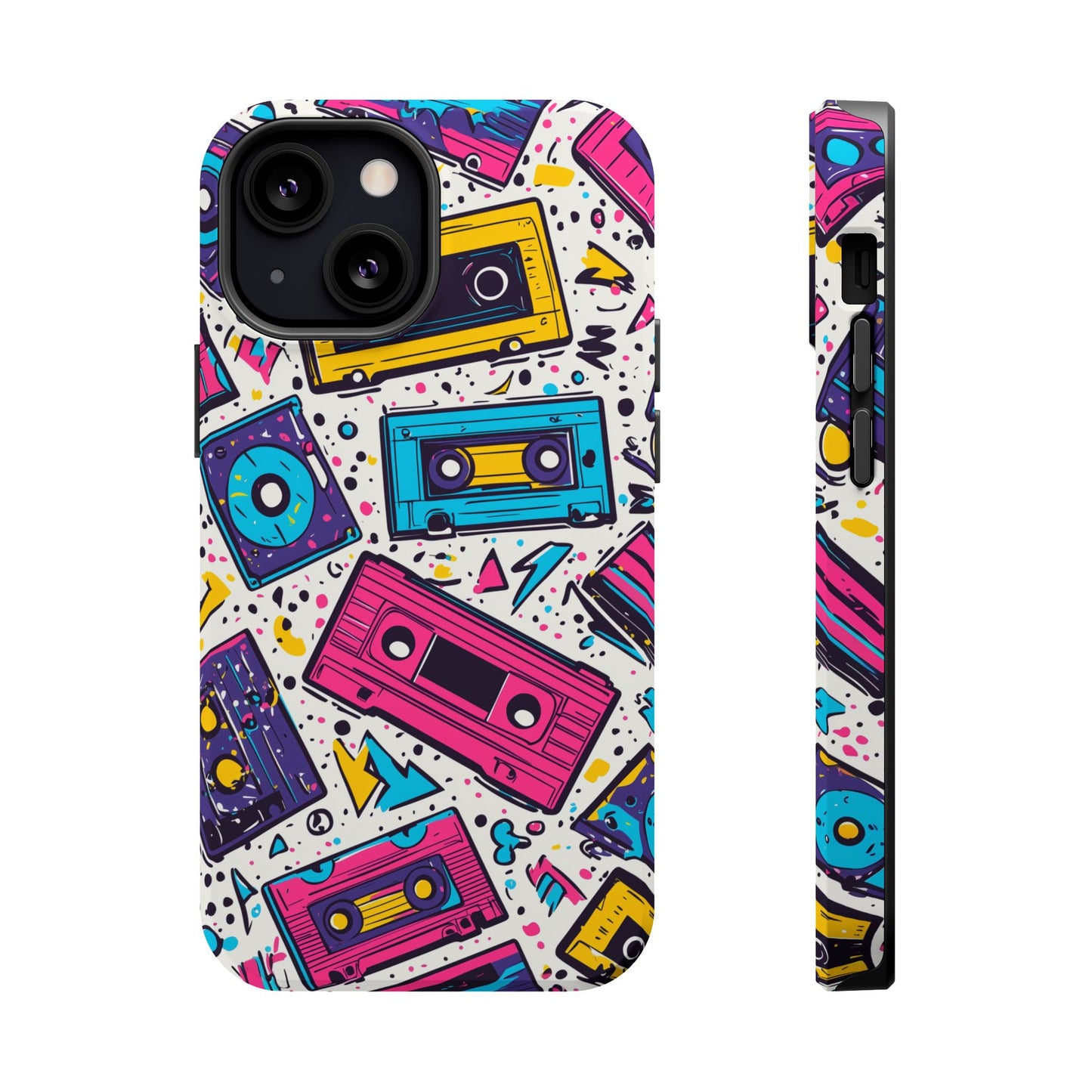 Retro Cassette Vibes Tough MagSafe iPhone Case – Bold 80s Tape Design, Shockproof Protection