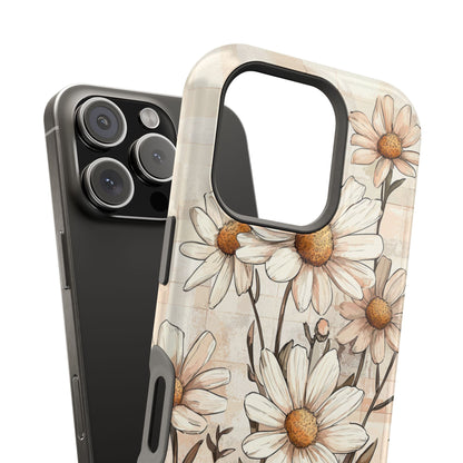 Pastel Daisy MagSafe iPhone Case - Elegant Floral Protective Cover