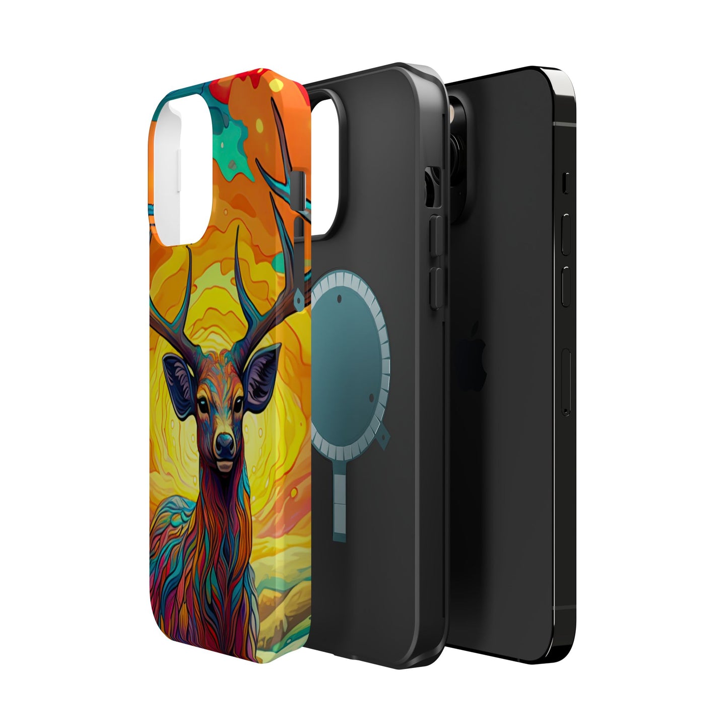 Vibrant Stag in Bloom – MagSafe iPhone Case