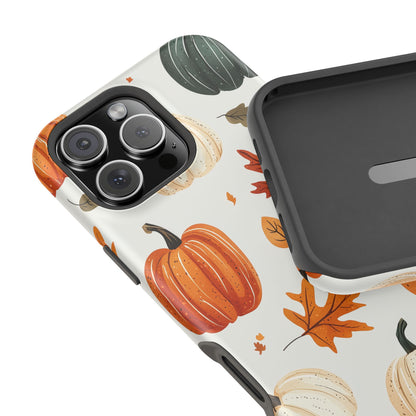 Autumn Pumpkin MagSafe iPhone Case – Fall Leaves and Harvest Design