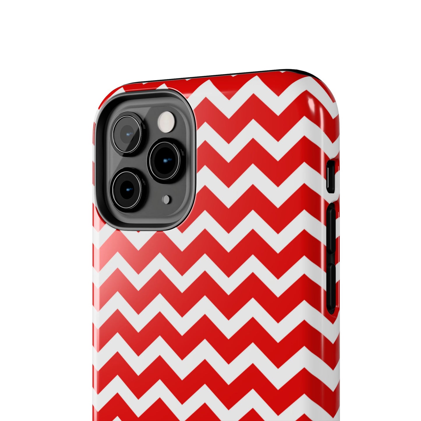 Bold Red & White Chevron – Modern Geometric iPhone Case