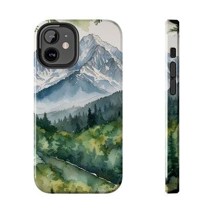 Watercolor Alpine Mountainscape - iPhone Case