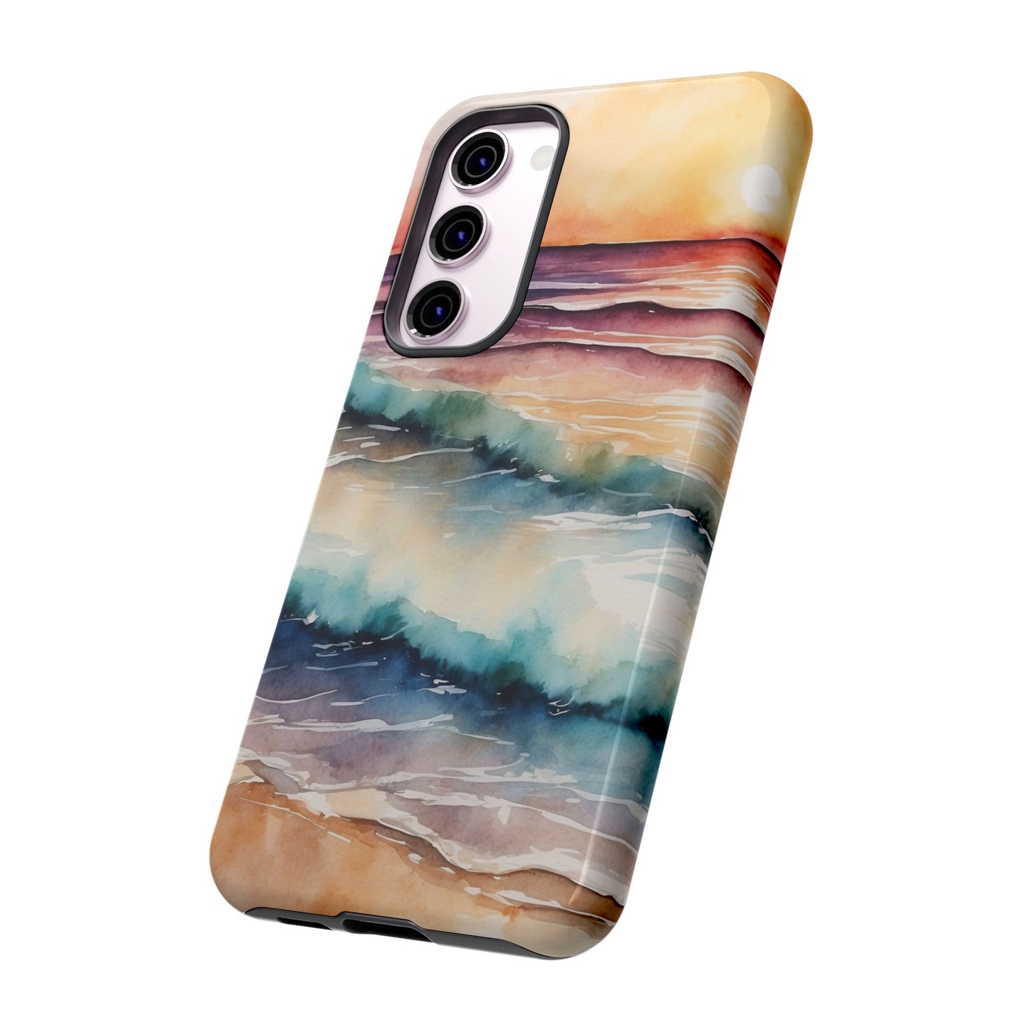 Sunset Waves Samsung Galaxy Case – Vibrant Watercolor Design