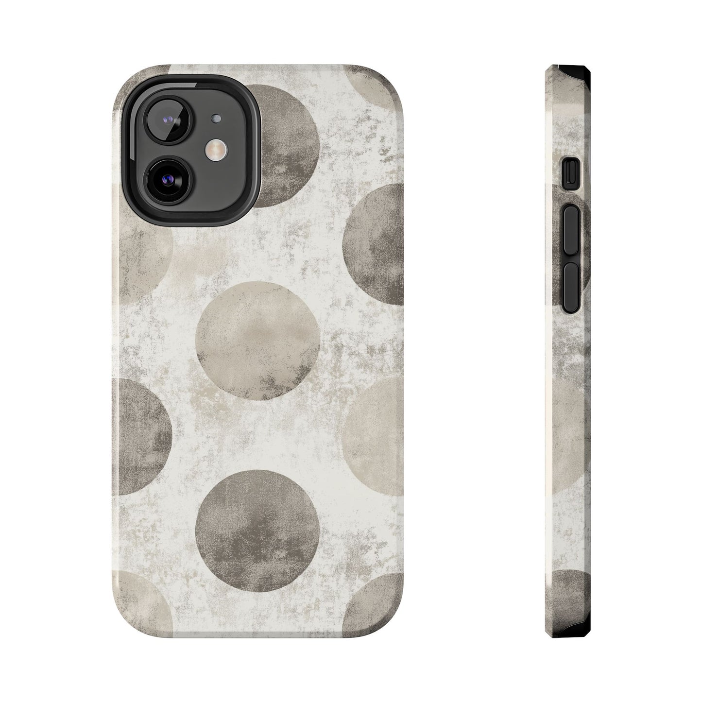 Vintage Polka Dot iPhone Case - Minimalist Neutral Protective Cover