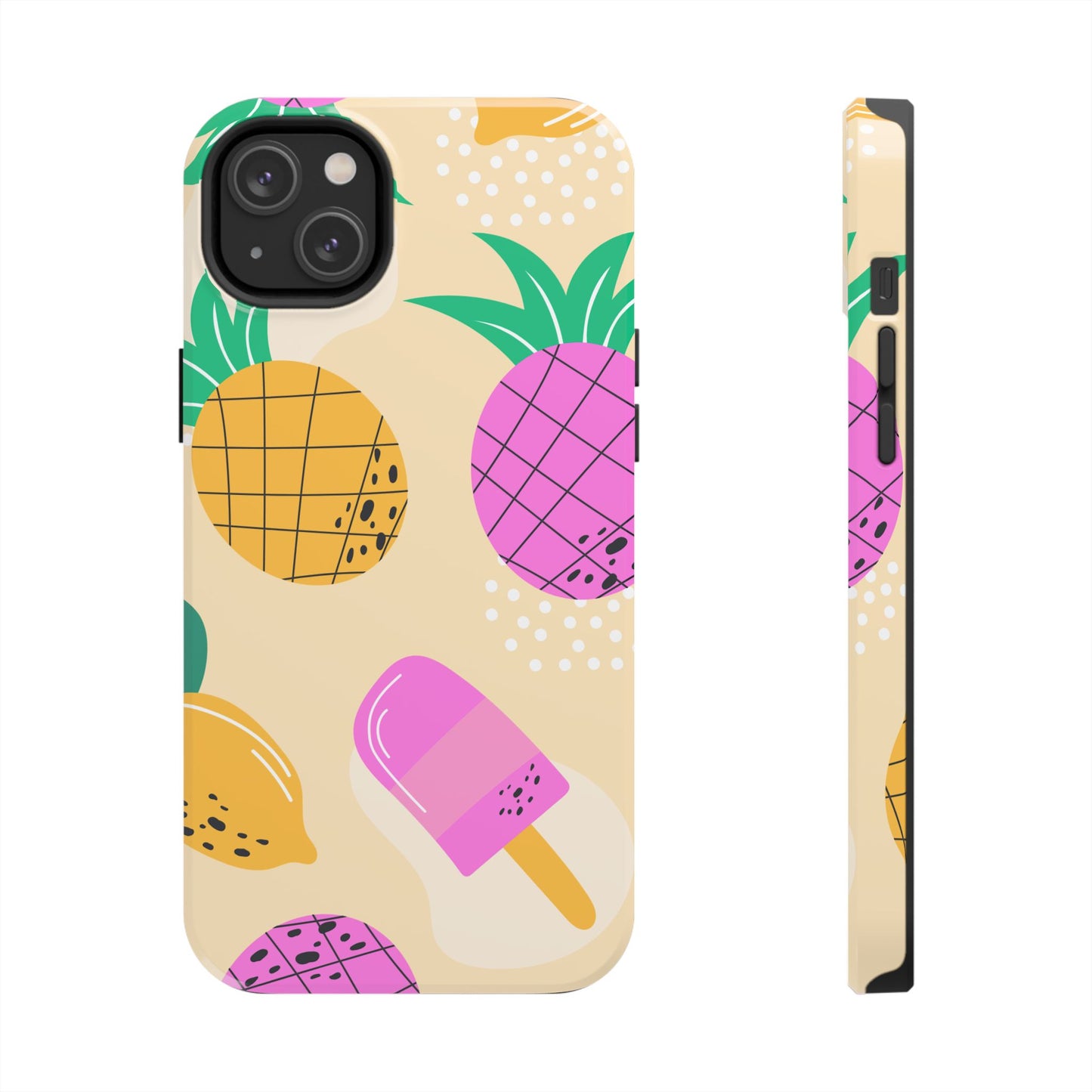 Tropical Pop iPhone Case – Fun Pineapple & Lemon Design with Vibrant Summery Colors