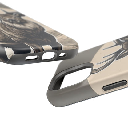 Monochrome Majesty – Regal Stag MagSafe iPhone Cases