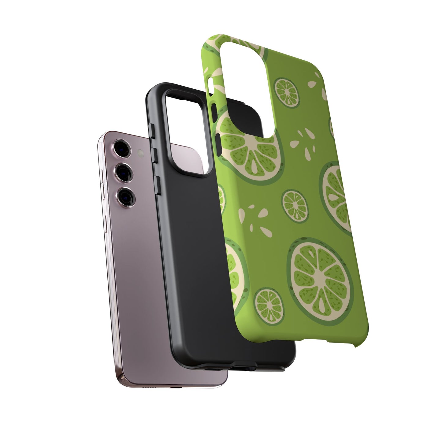 Zesty Lime Splash Tough Samsung Galaxy Case – Fresh Citrus Design, Dual - Layer Protection - BOGO Cases