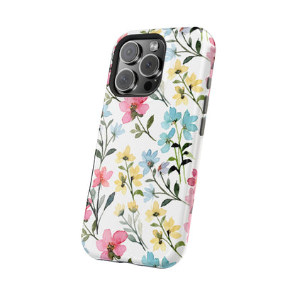 Watercolor Floral Bliss – MagSafe Case with Pastel Flower Design