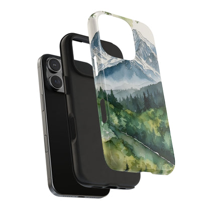 Watercolor Alpine Mountainscape - iPhone Case