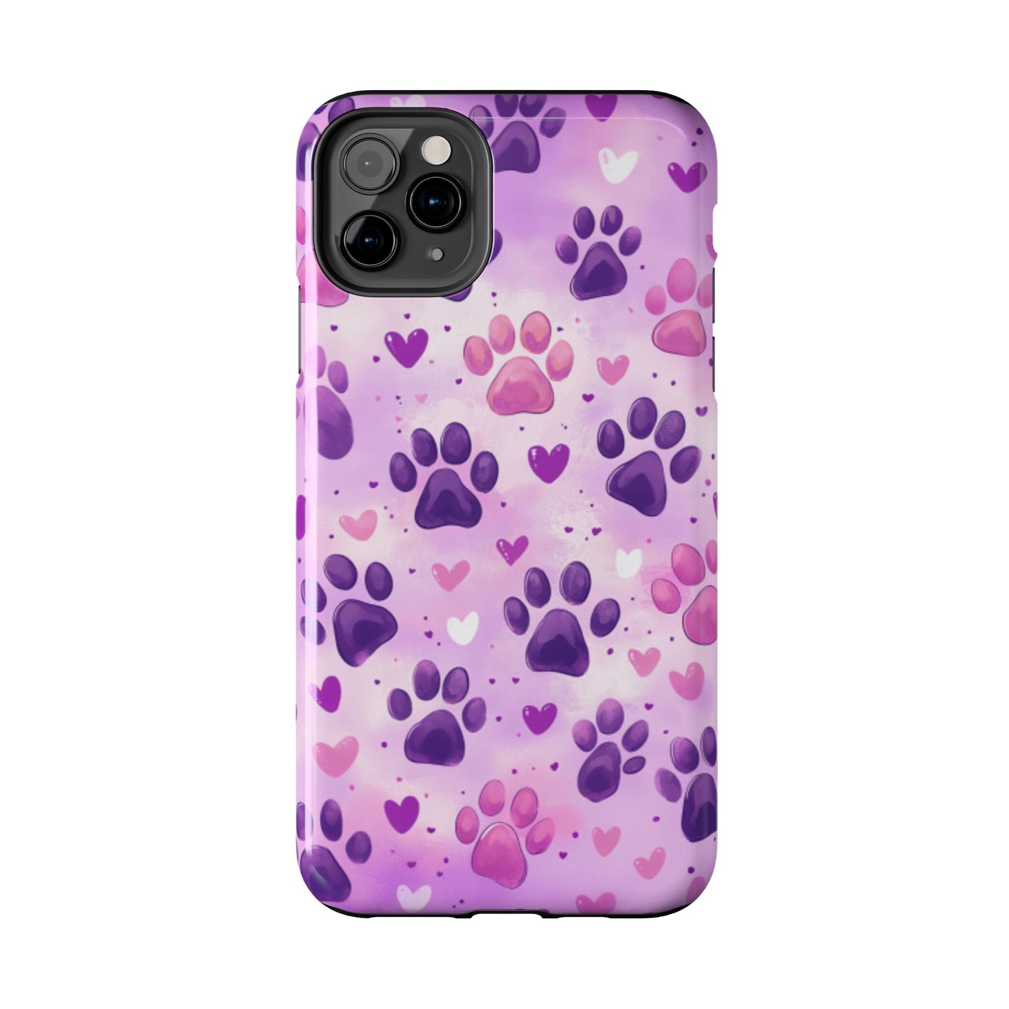 Purple Paw Print iPhone Case - Cute Pet-Themed Protective Cover