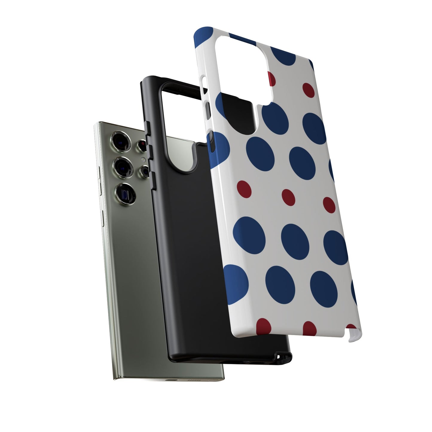 Bold Navy & Red Polka Dot Pattern – Samsung Galaxy Case