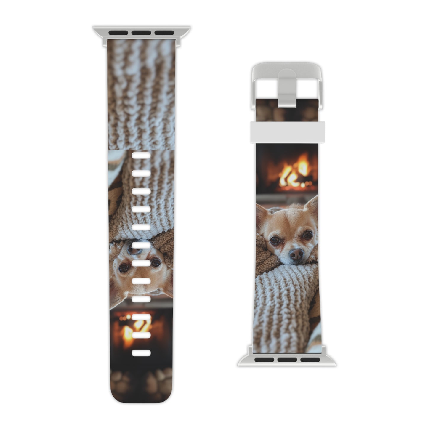 Relaxing Chihuahua by Fireplace Apple Watch Band