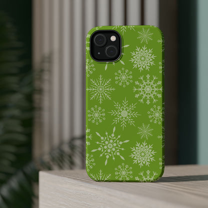 Green Snowflake Pattern – MagSafe iPhone Series Case