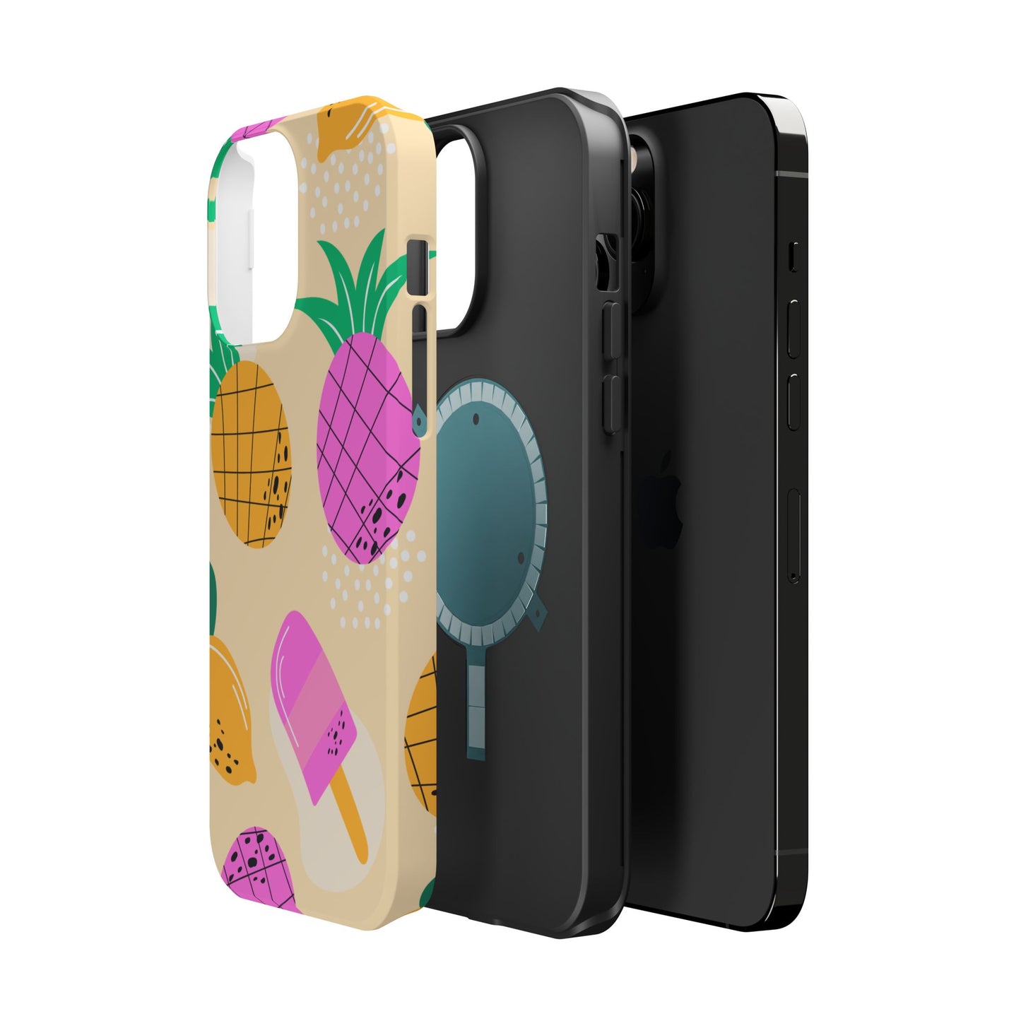 Tropical Pop MagSafe iPhone Case – Fun Pineapple & Lemon Design with Vibrant Summery Colors