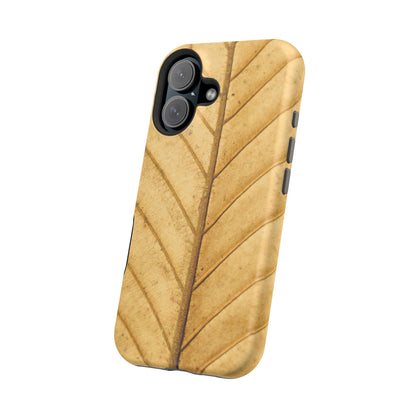 Golden Leaf Texture MagSafe Case – Minimal Nature Design