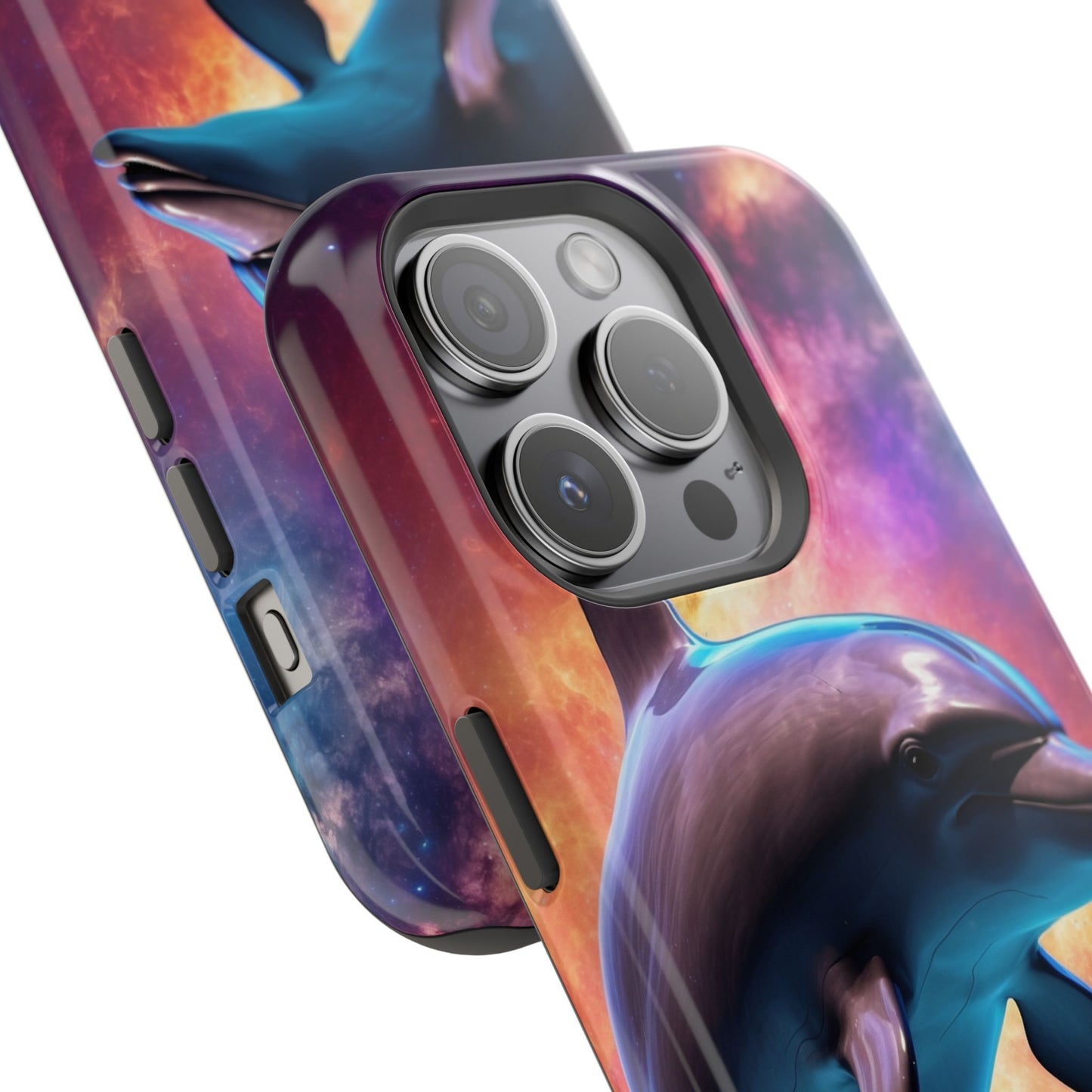 Cosmic Dolphin Galaxy Art - MagSafe-Compatible Case