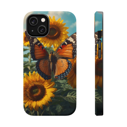 Vibrant Butterfly & Sunflower – MagSafe iPhone Case