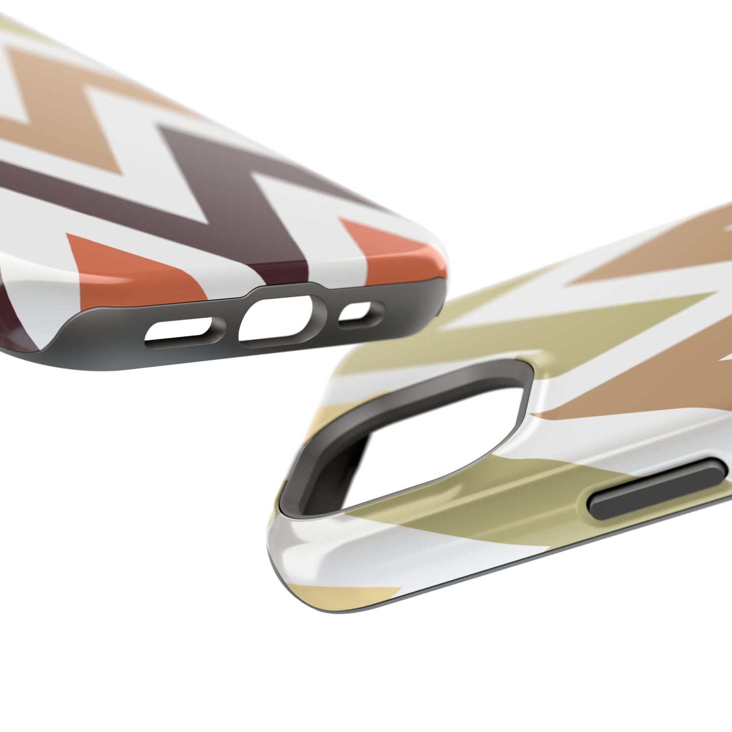 Earthy Chevron MagSafe iPhone Case – Boho-Inspired Design with Dual-Layer Protection