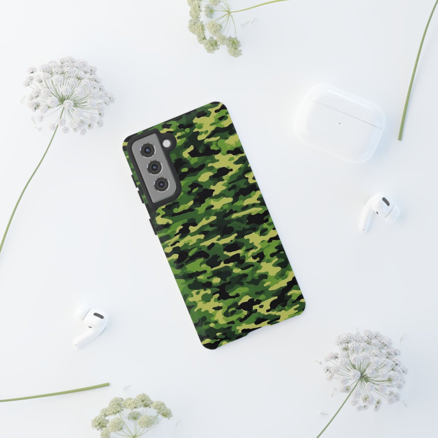 Green Woodland Camouflage – Samsung Galaxy Case, Tough Drop-Proof Design